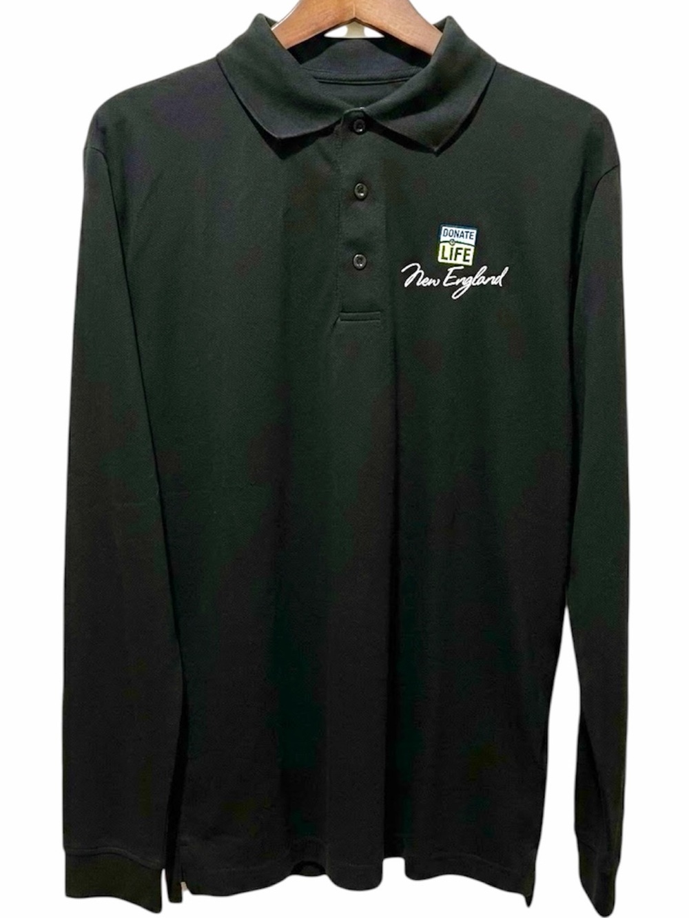 Donate life New England black long sleeve polo shirt XXL  NWT